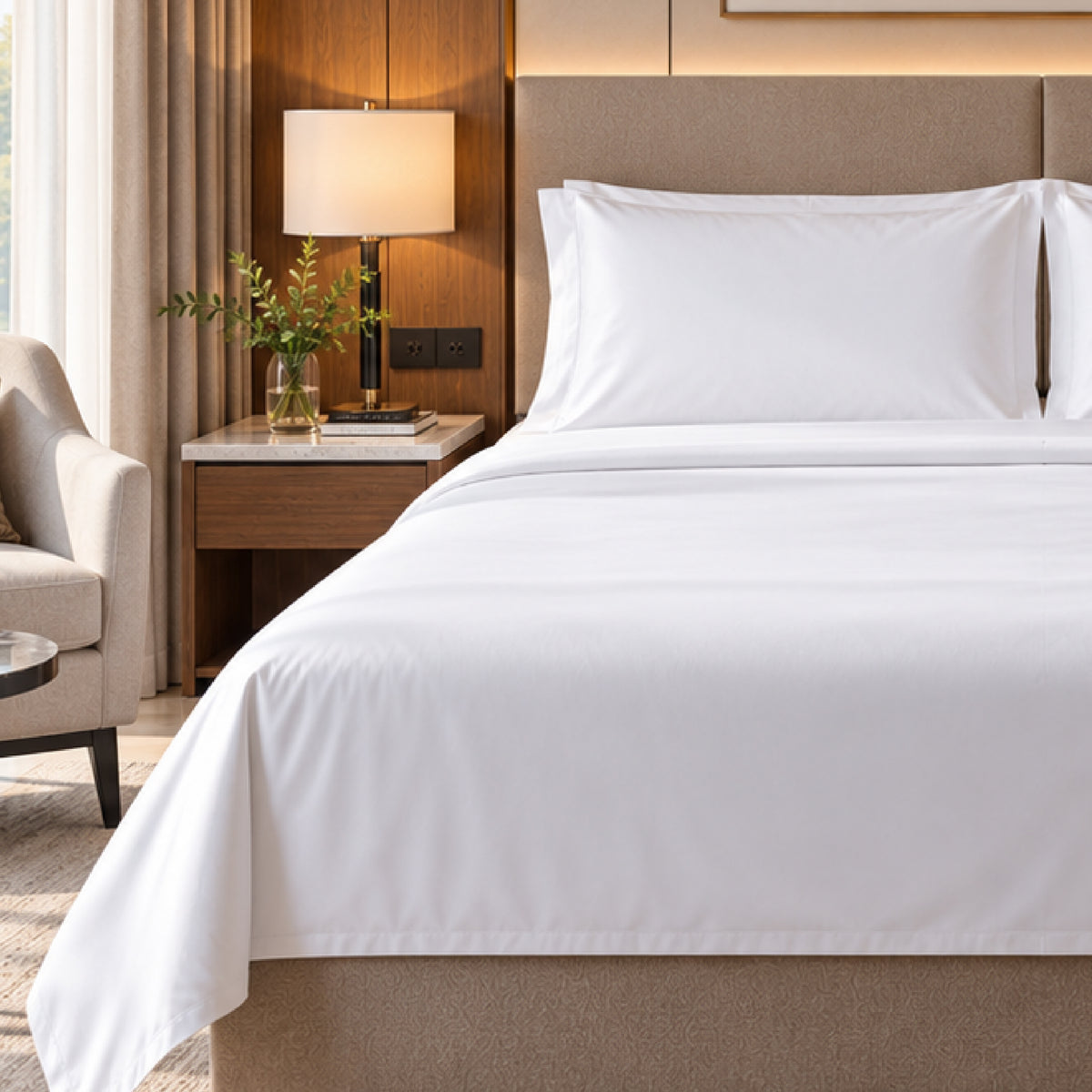 Bed Sheet Set | Silken Ease -300TC Satin| 100% Cotton